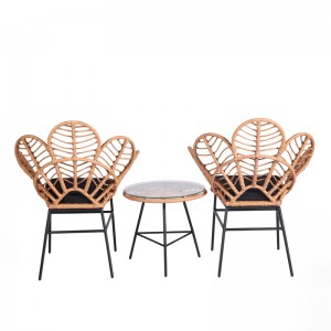 3pcs peacock natural rattan cane vintage designer relax furniture