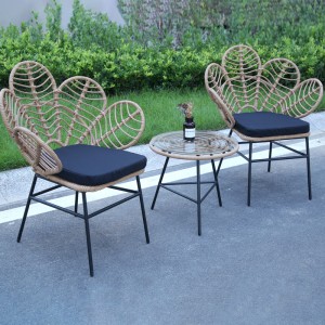 3pcs peacock natural rattan cane vintage designer relax furniture