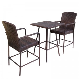 Bistro bar table and stool set rattan bar table chairs set Pub bar set