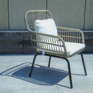 Garden bistro set cafe set rope woven chairs and table for Patio balcony