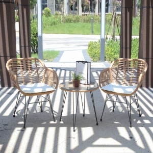 Patio Bistro Set rattan cafe set for garden balcony terrace