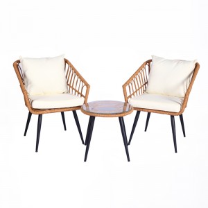 3Pc Patio Conversation set Rattan Bistro Set