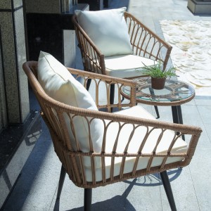 3Pc Patio Conversation set Rattan Bistro Set
