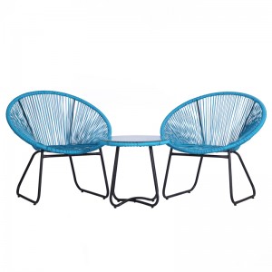 Acapulco chair rattan bistro set outdoor Oval Egg chair set