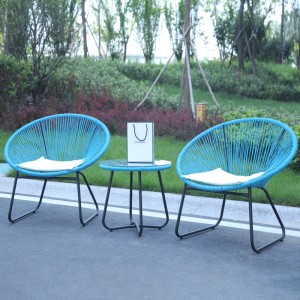 Acapulco chair rattan bistro set outdoor Oval Egg chair set