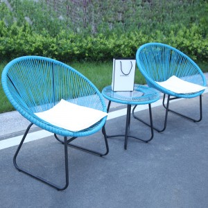 Acapulco chair rattan bistro set outdoor Oval Egg chair set