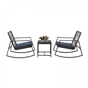 Rocking bistro set patio rocking chair set rattan proch chairs