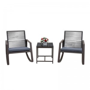 Rocking bistro set patio rocking chair set rattan proch chairs
