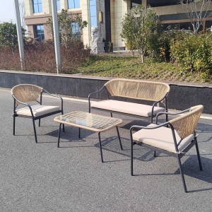4pc stackable rattan sofa set outdoor garden furniture