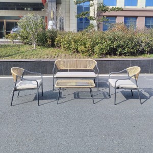 4pc stackable rattan sofa set outdoor garden furniture