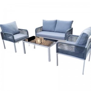 4pc rope woven sofa set outdoor patio furniture