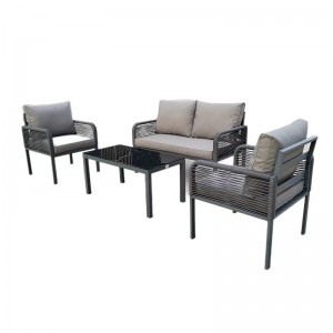4pc rope woven sofa set outdoor patio furniture