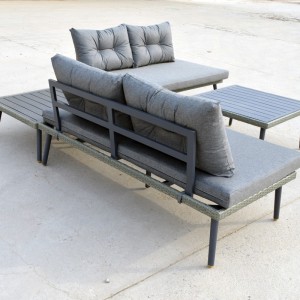 4Pc Patio conversation set- garden metal aluminium sofa set