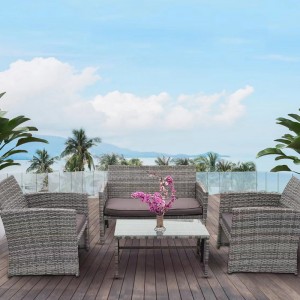 4pc Outdoor Patio Sofa Set rattan conversation set