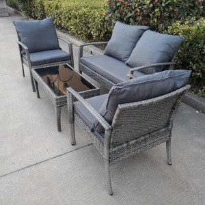 4Pc patio sofa set couch sofa set outdoor rattan furnituer