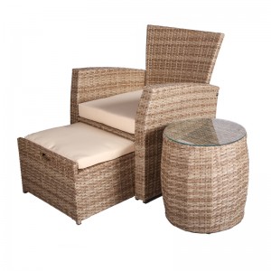 5Pc Patio conversation set  Outdoor Rattan sofa ottoman