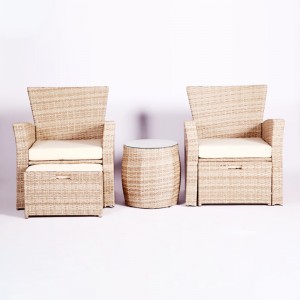 5Pc Patio conversation set  Outdoor Rattan sofa ottoman