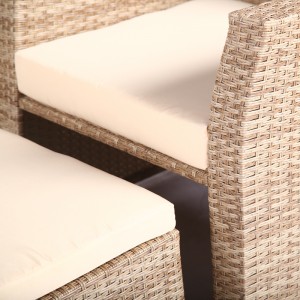 5Pc Patio conversation set  Outdoor Rattan sofa ottoman