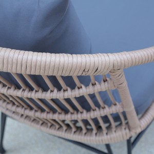 Round glass-top dining set garden rattan dining chairs table set
