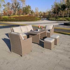 Outdoor dining sofa set sectional garden dining sofa set rattan dining set