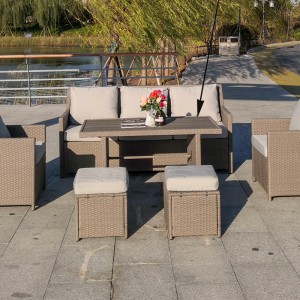 Outdoor dining sofa set sectional garden dining sofa set rattan dining set