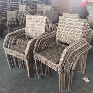 Rectangular outdoor dining set garden rattan dining table chairs