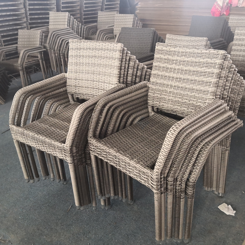 Rectangular outdoor dining set garden rattan dining table chairs Featured Image