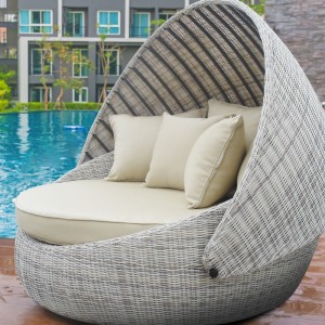 Outdoor lounge daybed patio wicker sunbed canopy daybed