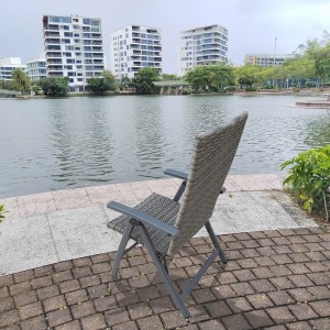 Wicker high back chair rattan folding chair