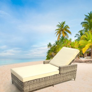 Sun chaise lounge chair outdoor wicker sunbed