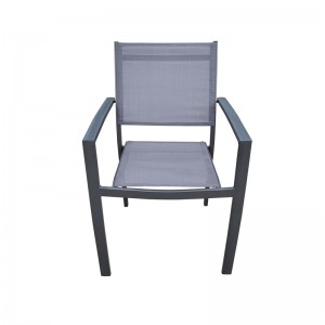 Aluminum  armchair stackable mesh chair outdoor dining chair