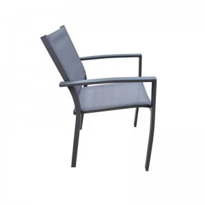 Aluminum  armchair stackable mesh chair outdoor dining chair