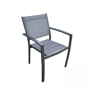 Aluminum  armchair stackable mesh chair outdoor dining chair