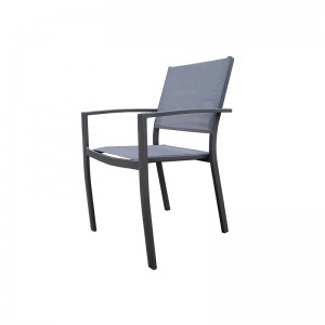 Aluminum  armchair stackable mesh chair outdoor dining chair