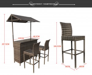 Outdoor bar counter set patio bar Set rattan bar counter stool