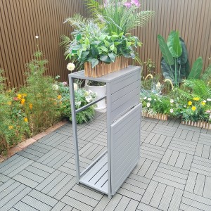 4pc Balcony bistro set folding table and chairs in grey