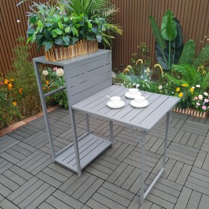 4pc Balcony bistro set folding table and chairs in grey