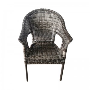 Outdoor rattan armchair stackable dining chair garden chair