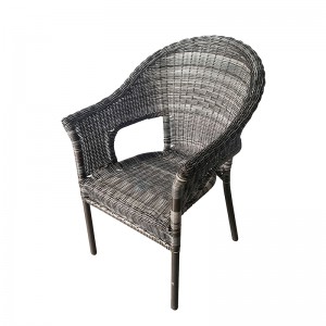 Outdoor rattan armchair stackable dining chair garden chair