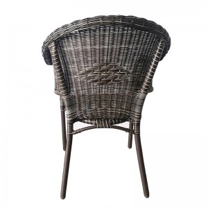 Outdoor rattan armchair stackable dining chair garden chair