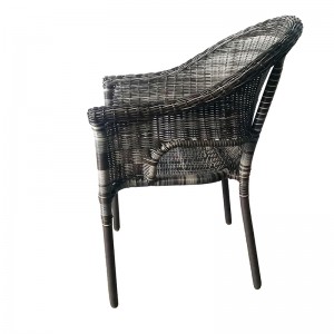 Outdoor rattan armchair stackable dining chair garden chair