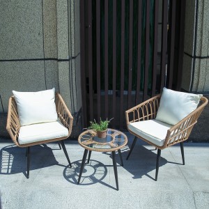 3Pc Patio Conversation set Rattan Bistro Set