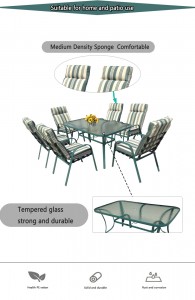 Rectangular glass-top dining set vinyl strap dining chair metal dining set