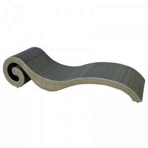 “S” Wave shape aluminium chaise lounger-outdoor rattan wicker sunbed w/cushion