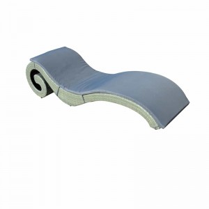 “S” Wave shape aluminium chaise lounger-outdoor rattan wicker sunbed w/cushion