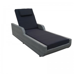 Reclining garden day bed-rattan beach sun beds with wheels