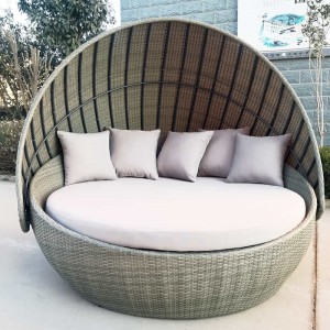 Outdoor lounge daybed patio wicker sunbed canopy daybed