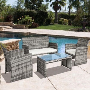 4pc Outdoor Patio Sofa Set rattan conversation set