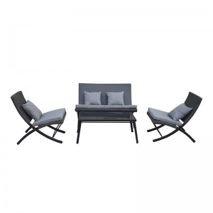 4pcs rattan chairs set folding dining chairs and table
