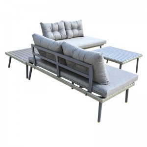 4Pc Patio conversation set- garden metal aluminium sofa set